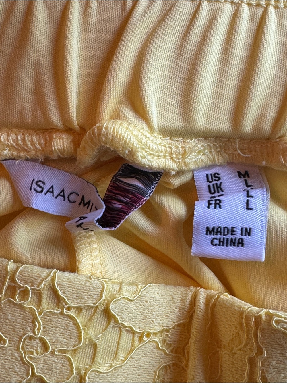 Isaac Mizrahi Yellow Wide Leg Lace Pants medium - Picture 4 of 5